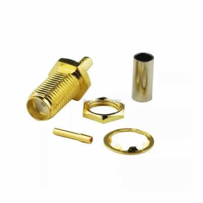 SMA DİŞİ ŞASE SOMUNLU RF KONNEKTÖR GOLD RG174-RG179-RG316